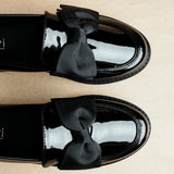 Kailey Wide Fit Black Patent Loafers