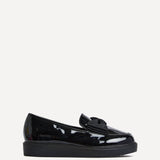 Kailey Wide Fit Black Patent Loafers