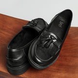 Kamille Black Faux Leather Loafers
