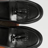Kamille Black Faux Leather Loafers