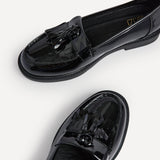 Kassidy Wide Fit Black Patent Loafers