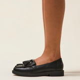 Kassidy Wide Fit Black Faux Loafers