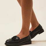 Kassidy Wide Fit Black Faux Loafers