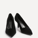 Kat Black Velvet Classic Court Heels