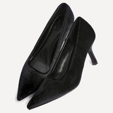 Kat Black Velvet Classic Court Heels