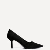 Kat Black Faux Suede Court Heels