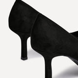 Kat Black Faux Suede Court Heels