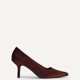 Kat Brown Velvet Classic Court Heels