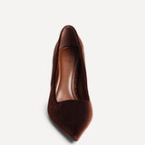 Kat Brown Velvet Classic Court Heels