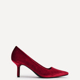 Kat Burgundy Velvet Classic Court Heels
