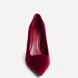 Kat Burgundy Velvet Classic Court Heels