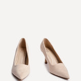Kat Nude Faux Suede Court Heels