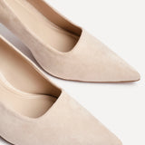 Kat Nude Faux Suede Court Heels