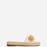 Kelani Ivory Raffia Sliders