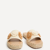 Kelani Ivory Raffia Sliders