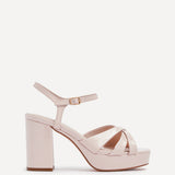 Keliah Nude Patent Platform Heels