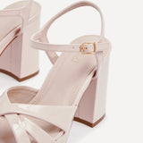 Keliah Nude Patent Platform Heels