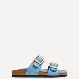 Kelsie Blue Double Buckle Sandals