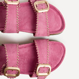 Kelsie Fuchsia Double Buckle Sandals