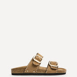 Kelsie Mocha Double Buckle Sandals