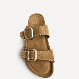 Kelsie Mocha Double Buckle Sandals
