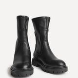 Kenzie Wide Fit Black Mid Length Chelsea Boots