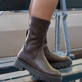 Kenzie Wide Fit Brown Mid Length Chelsea Boots