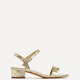 Kezzi Gold Faux Leather Low Heeled Sandals