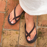 Kimmi Brown Faux Suede Flat Sandals