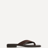 Kimmi Brown Faux Suede Flat Sandals