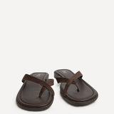 Kimmi Brown Faux Suede Flat Sandals