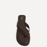 Kimmi Brown Faux Suede Flat Sandals