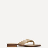 Kimmi Taupe Faux Leather Flat Sandals