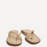 Kimmi Taupe Faux Leather Flat Sandals