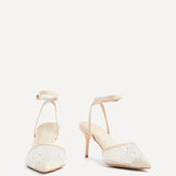 Krystal Nude Mesh & Diamante Heels