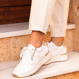 Kyla White Wedge Trainers