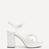 Keliah Bridal Ivory Satin Platform Heels