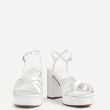 Keliah Bridal Ivory Satin Platform Heels