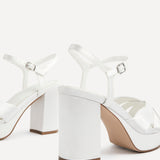 Keliah Bridal Ivory Satin Platform Heels