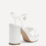 Keliah Bridal Ivory Satin Platform Heels