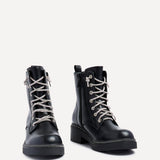 Lacey Black Laced Military Boots
