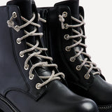 Lacey Black Laced Military Boots