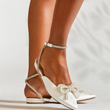 Lalita Bridal Ivory Satin Flat Mules