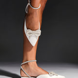 Lalita Bridal Ivory Satin Flat Mules