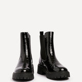 Landon Black Croc Patent Ankle Boots