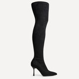Laney Black Thigh High Stiletto Boots