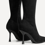 Laney Black Thigh High Stiletto Boots