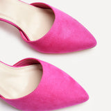 Larsa Wide Fit Pink Faux Suede Court Heels