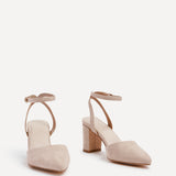 Larsa Wide Fit Nude Faux Suede Court Heels