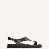Latch Brown Toe Ring Flat Sandals